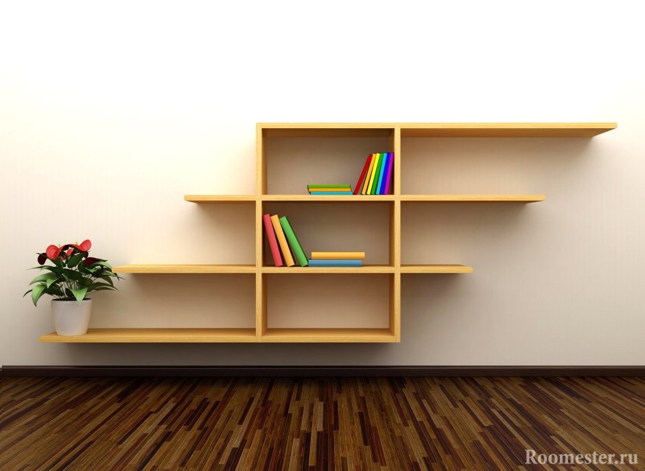 Книжные полки на стену