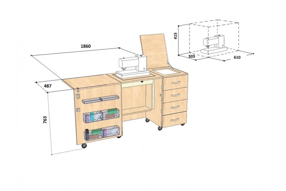 Швейный стол комфорт 3 для швейной машинки
