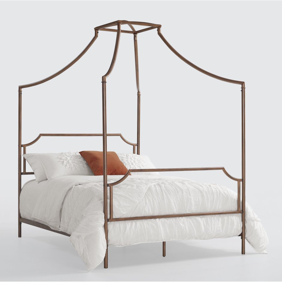 Кровать с металлическим каркасом для балдахина