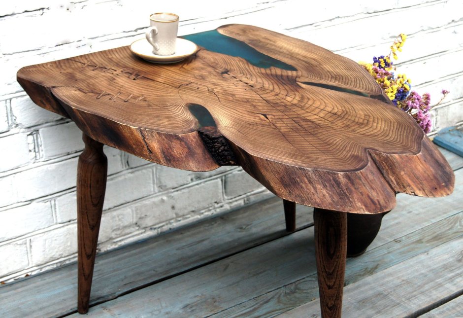 Стол журнальный Slab Wood