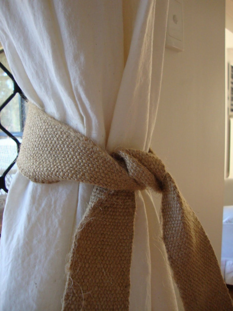 Шторы из белой Мешковины