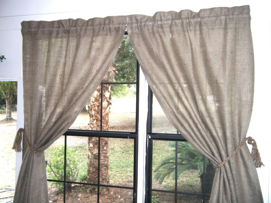 Шторы из Мешковины для беседки