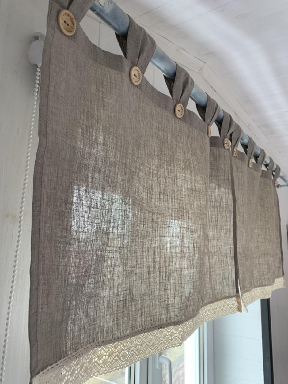 Занавески пэчворк из Мешковины для кухни