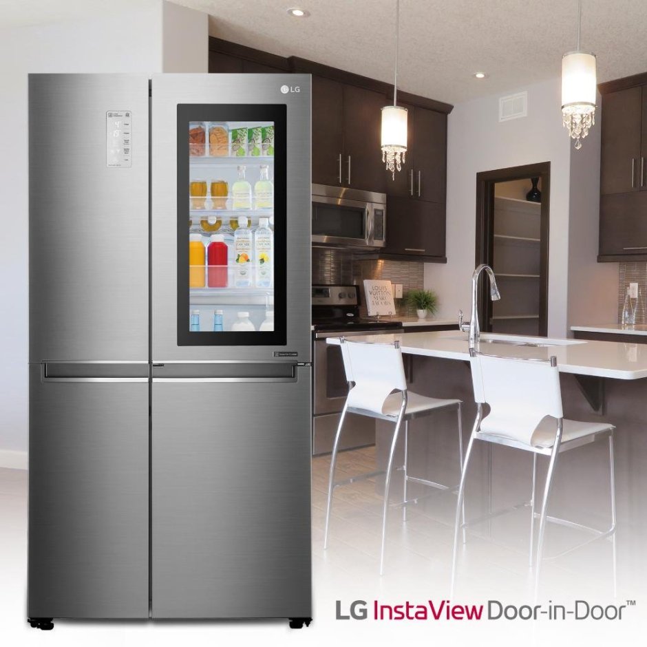 Холодильник LG со стеклянной дверью