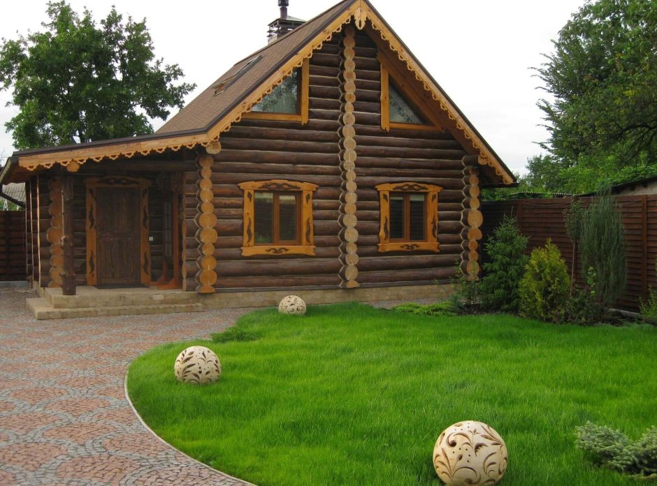 Дом из оцилиндрованного бревна Викинг