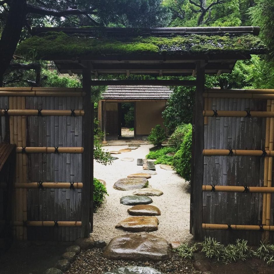 Бамбуковые изгороди Япония каменные сады