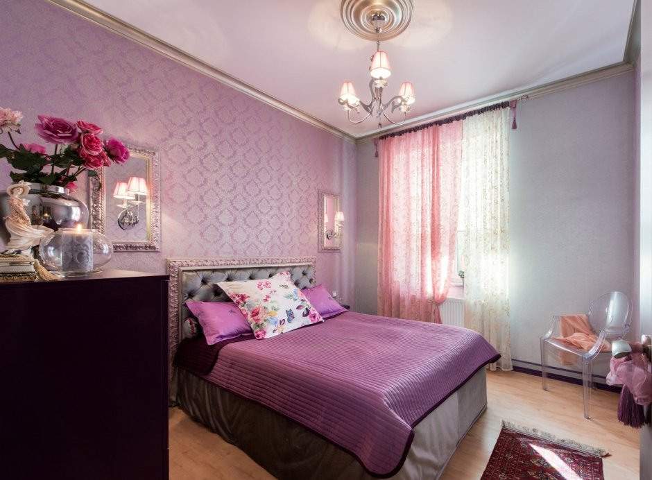 Спальня в розовых оттенках для женщин