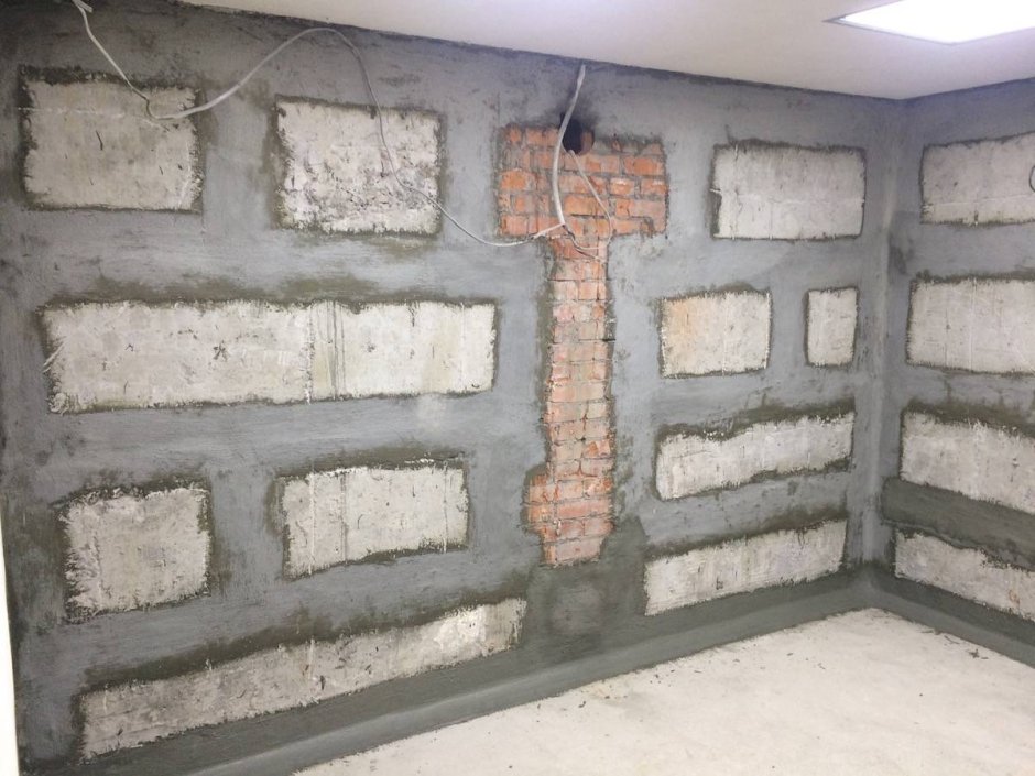 Штукатурка ФБС блоков в подвале