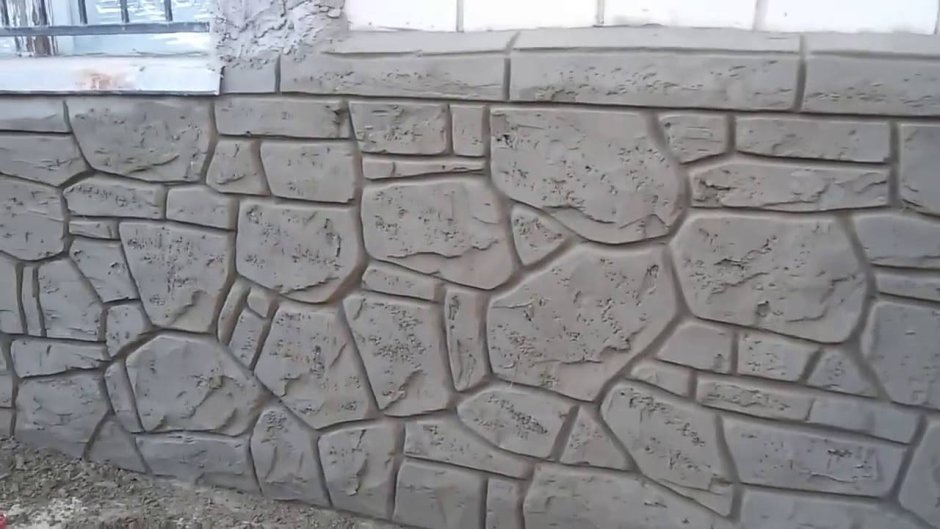 Штукатурка фундамента под камень