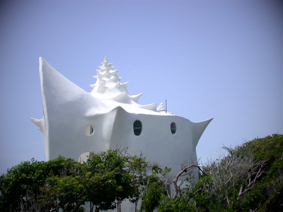 Дом-раковина/Conch Shell House (Исла-Мухерес, Мексика)