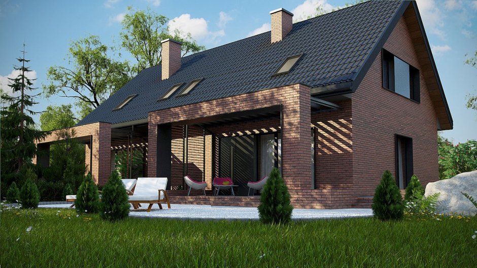 Z500 стильный дом с мансардой