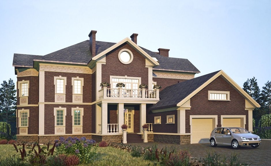 Фасады домов с эркером