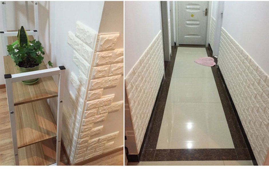 Панель 3d cамоклеющиеся 700*770*4мм "кирпич бежевый" (Brick Beige)