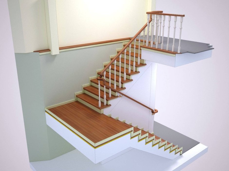 Отделка верхней ступени лестницы