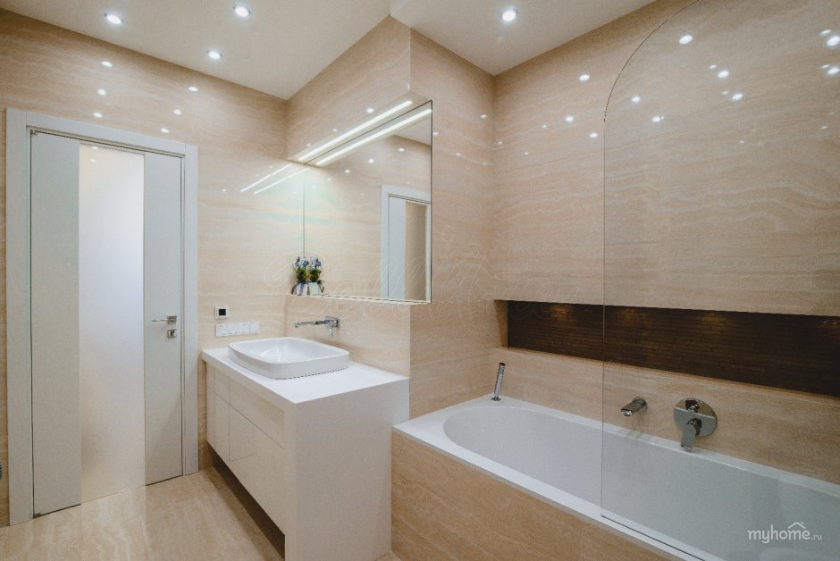 Проект ванной комнаты в светлых тонах