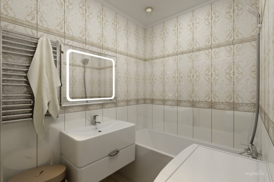 Дизайн ванной комнаты 2022 в светлых тонах