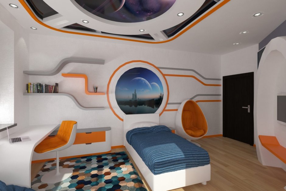 Детская в стиле космического корабля