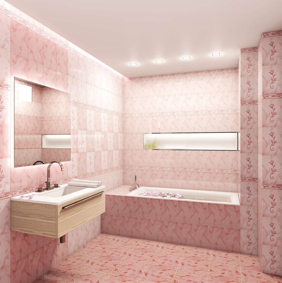 Плитка София розовая 20-30 Шахтинская