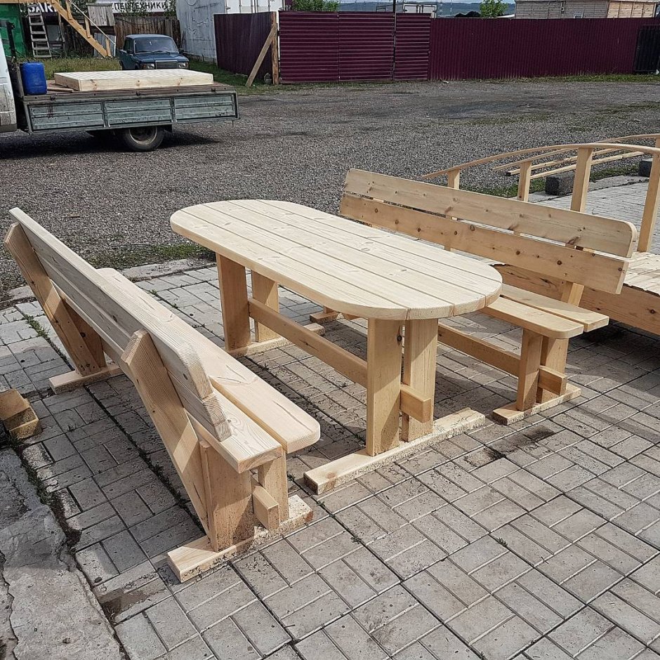 Лавочки в беседку из дерева