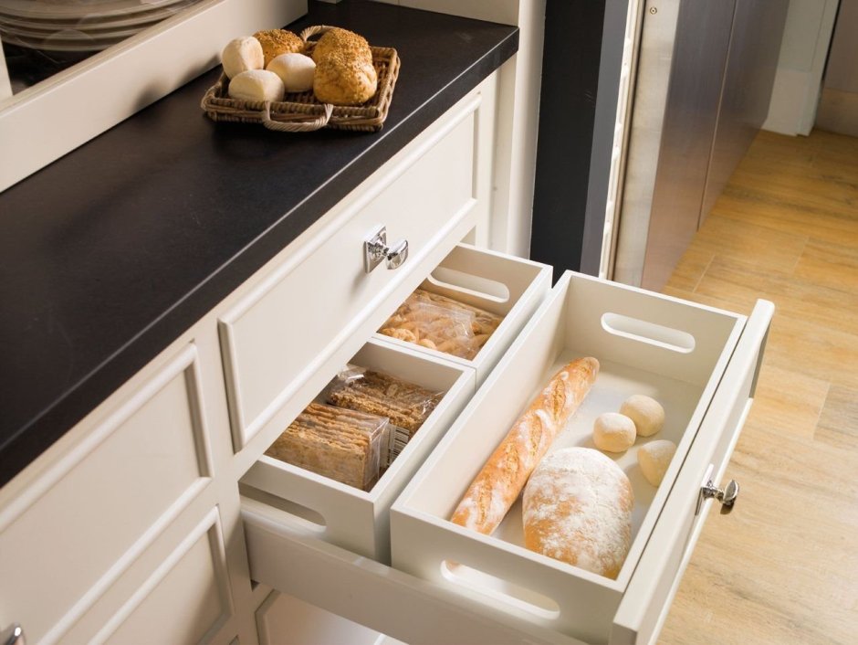 Встроенная хлебница в кухонном гарнитуре