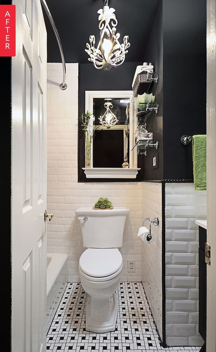 Декор в узком туалете