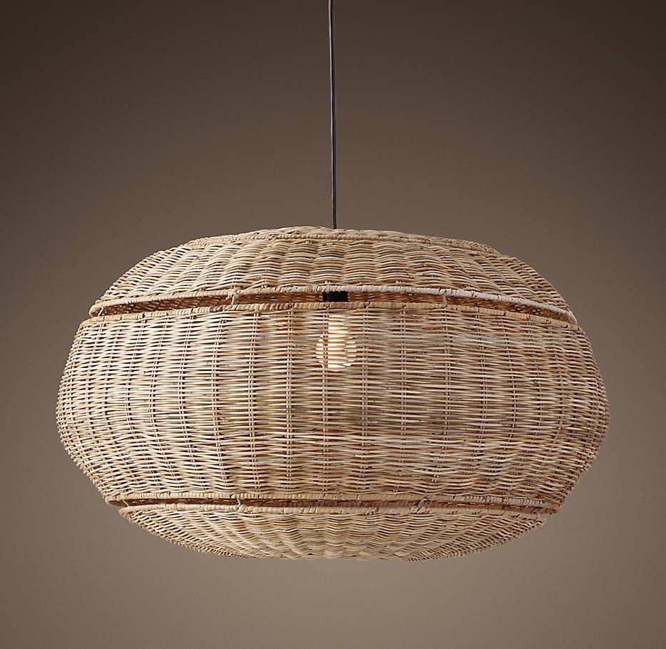 Светильник Restoration Montauk Rattan Teardrop Pendant