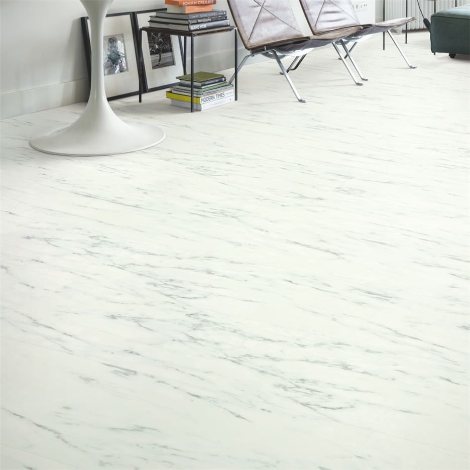 ПВХ-плитка quick-Step QS Livyn Ambient click AMCL 40136 мрамор Каррарский белый