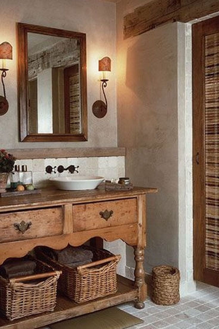 Тумба для ванной комнаты в деревенском стиле