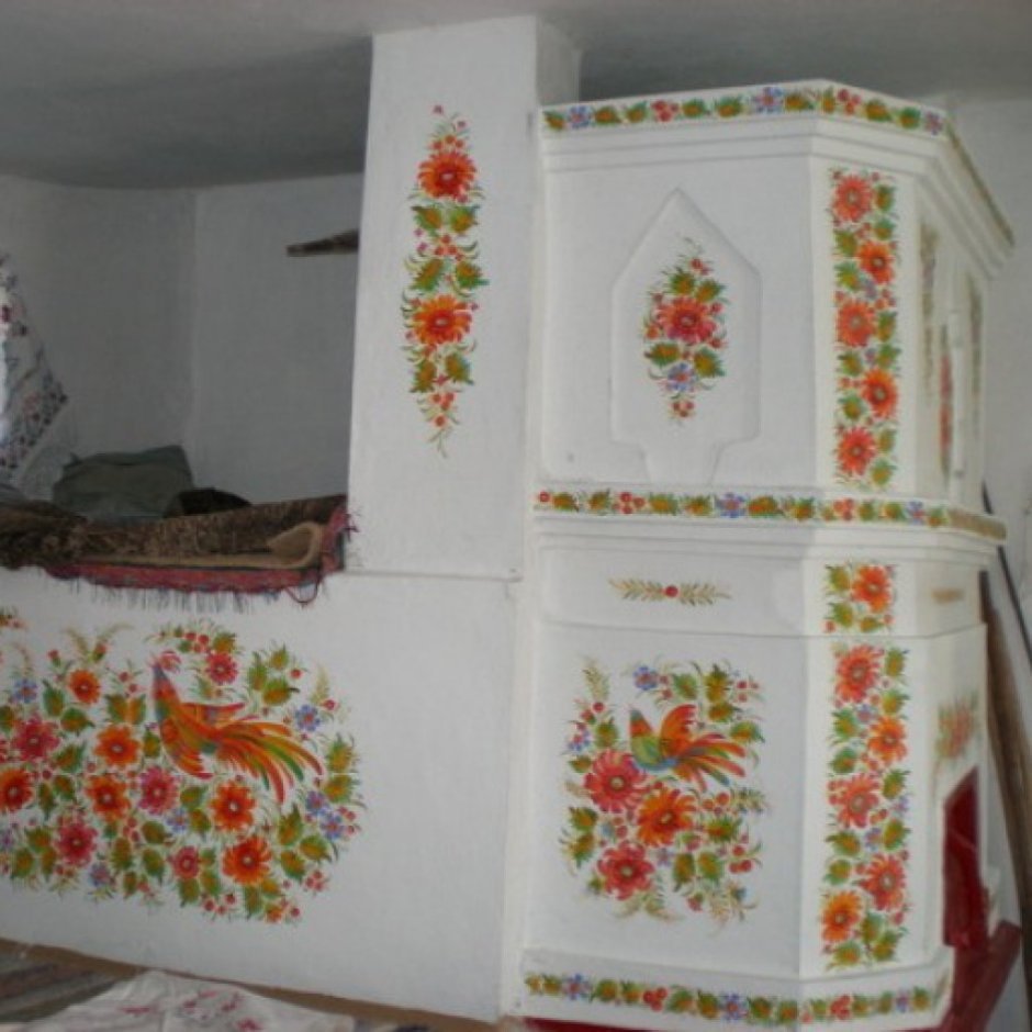 Петриковская роспись печь