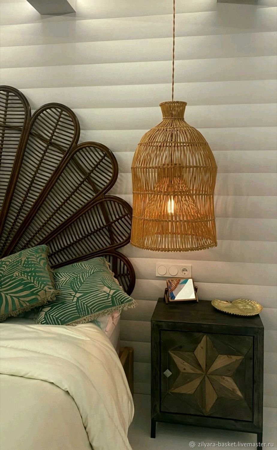 Светильники из ротанга в интерьере