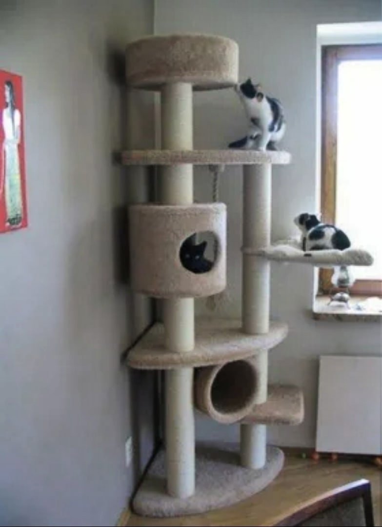 Домики для кошек высокие многоэтажные