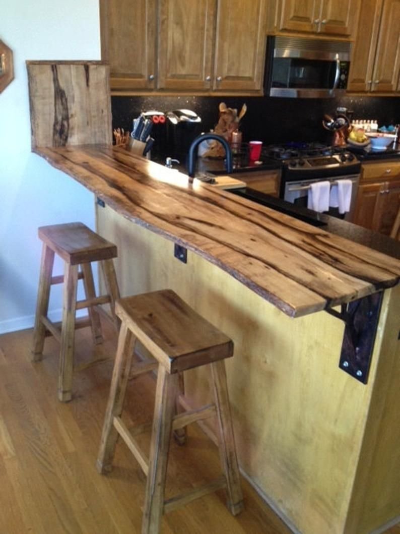 Деревянная барная стойка для кухни
