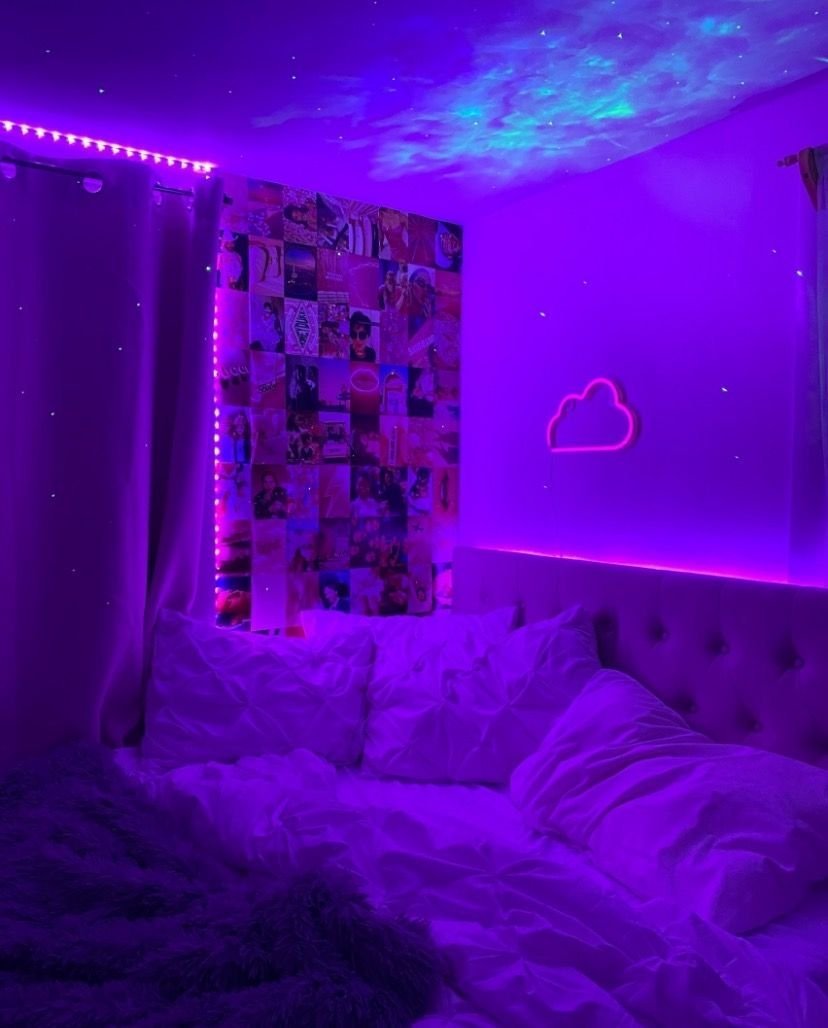 Фиолетовые комнаты для девочек с подсветкой