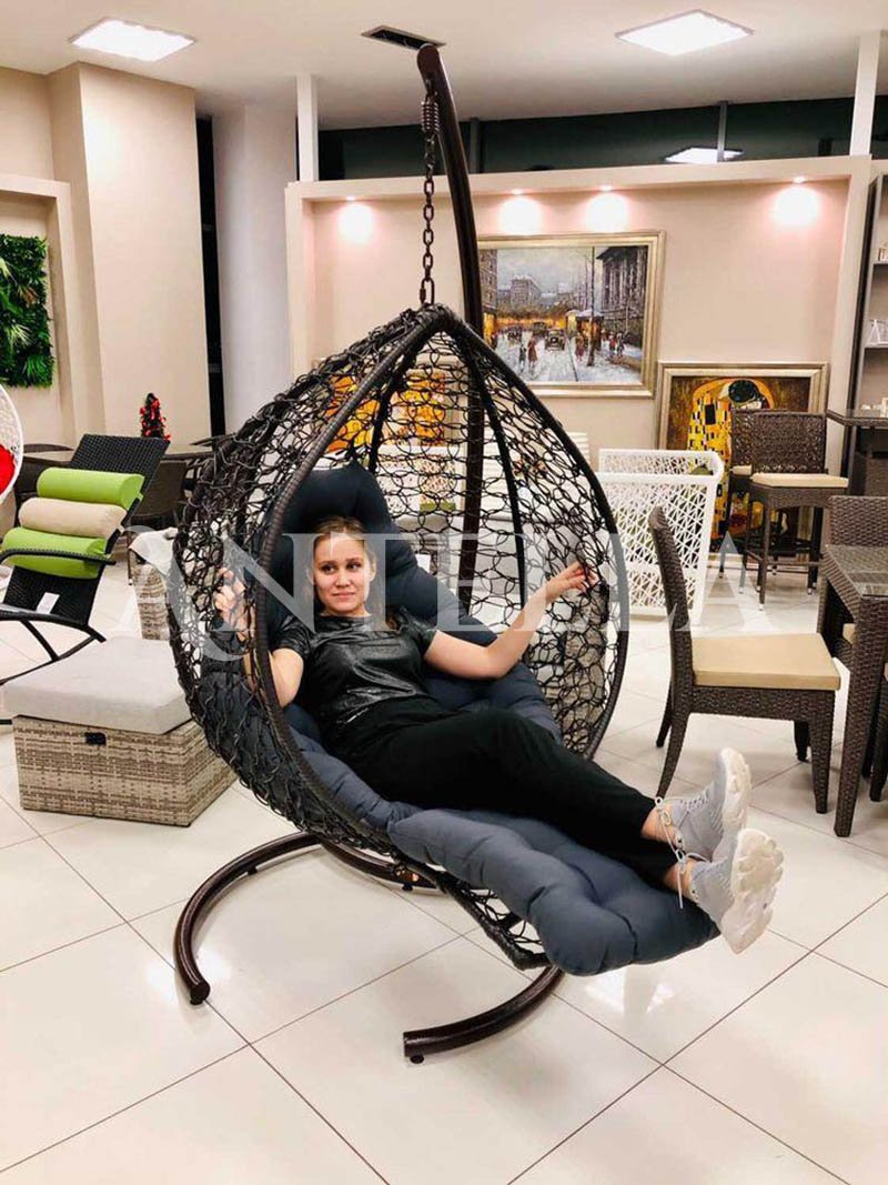 Кресло капля подвесное плетеное