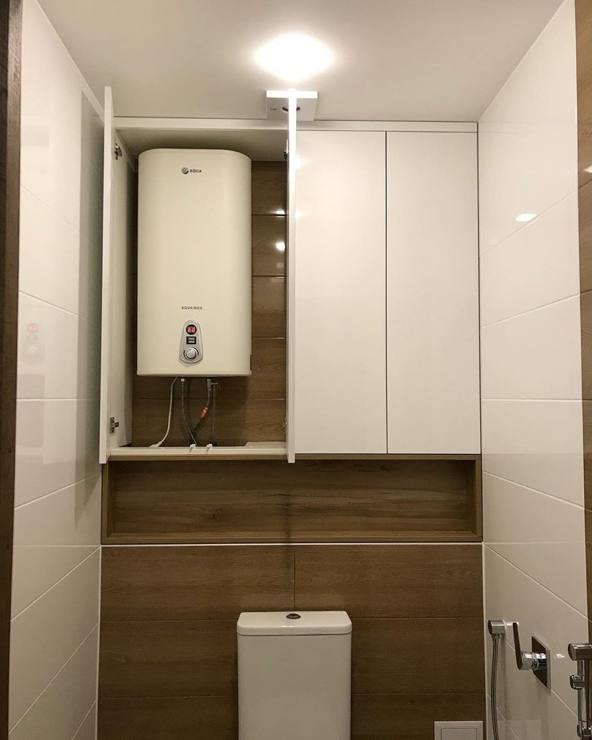 Шкаф для водонагревателя в ванной