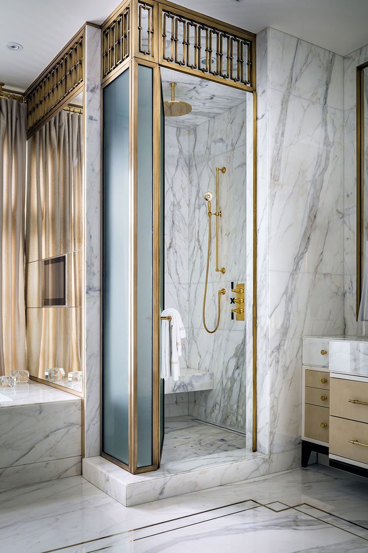 Душевая кабина Marble White 100x100