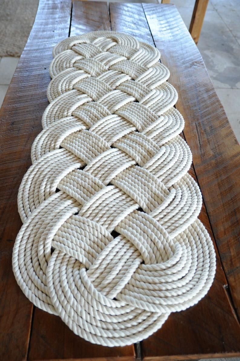Коврик плетеный из каната