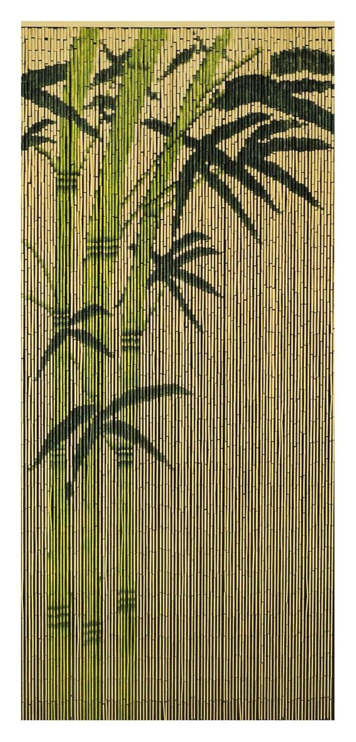 Бамбуковые шторы на дверь с рисунком