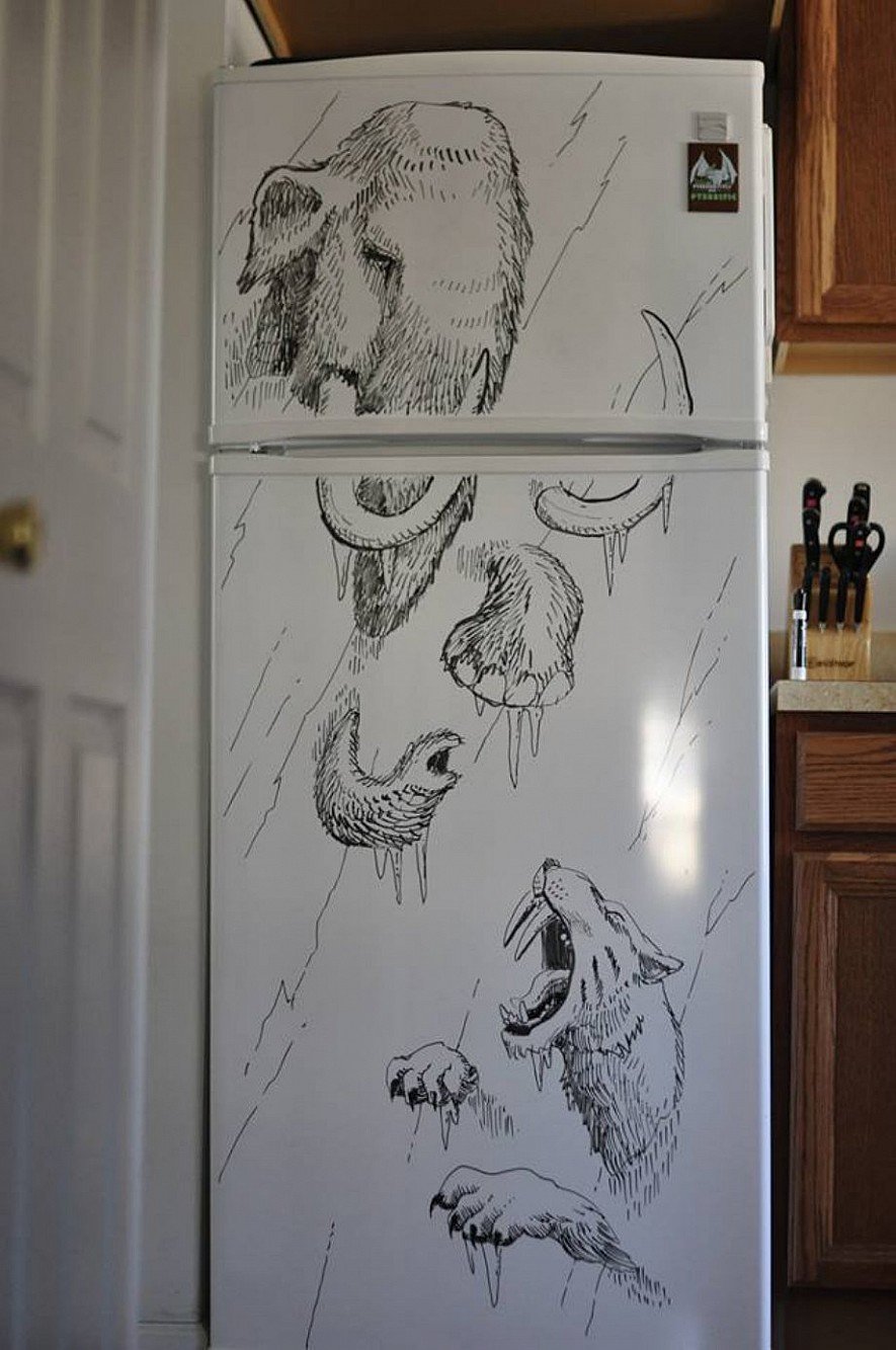 Прикольные рисунки на холодильник