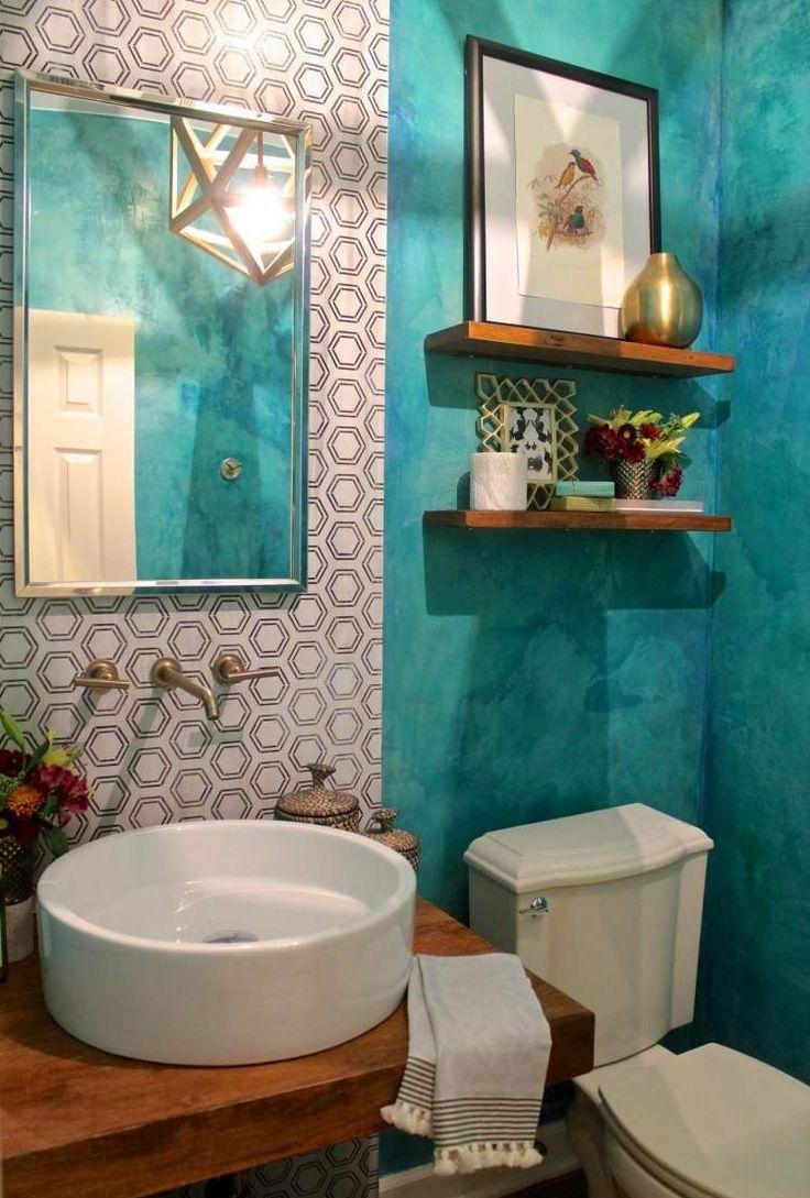Ванная комната бирюзовая краска