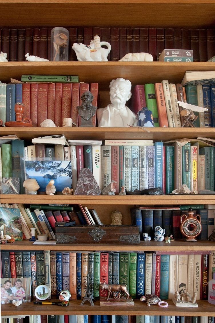 Советские книжные полки в интерьере