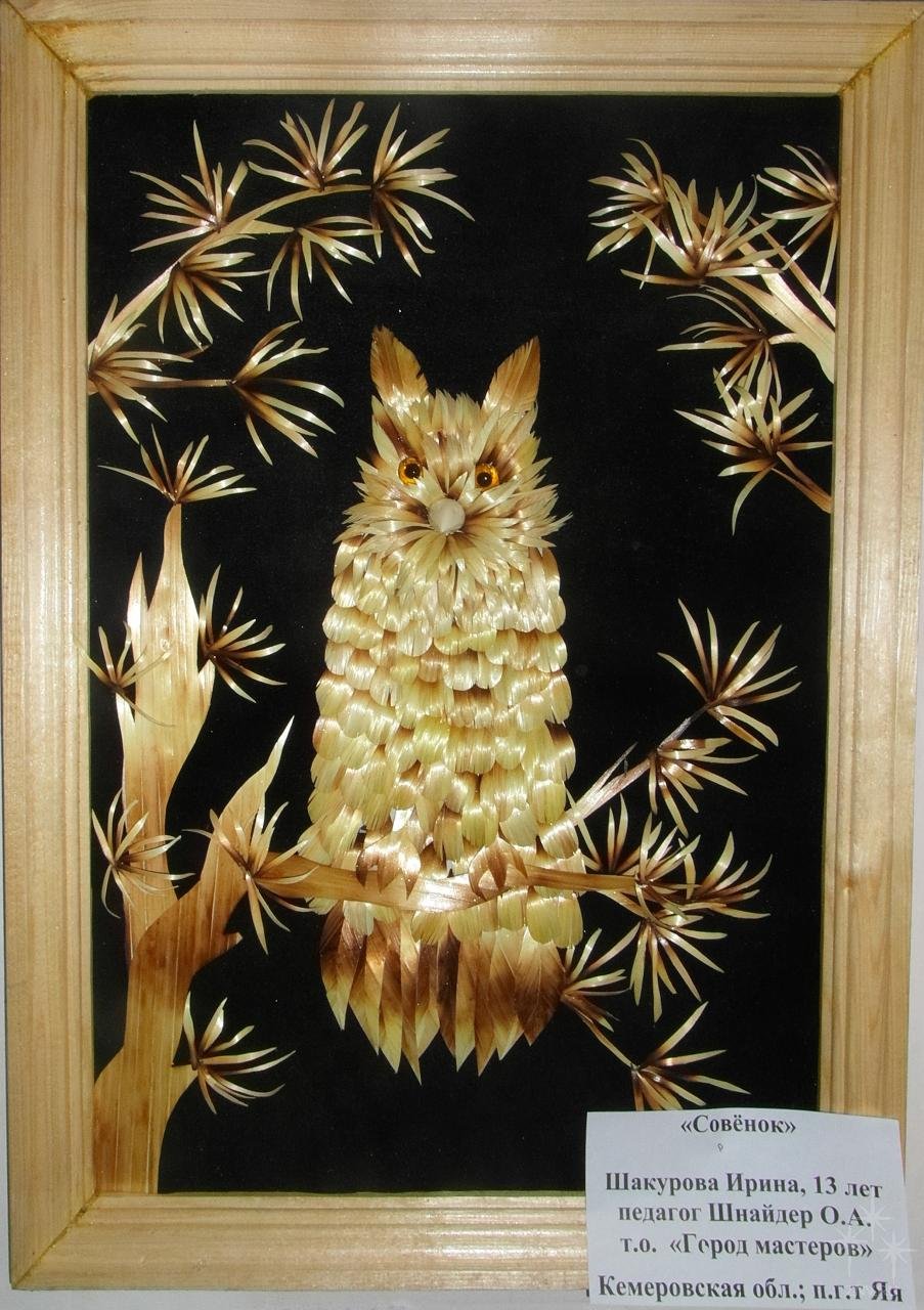 Поделка картина из осоки