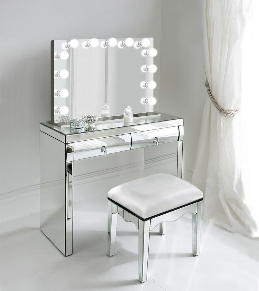Зеркало Calypso гримерное настольное "Vanity 11л Black" 800x700