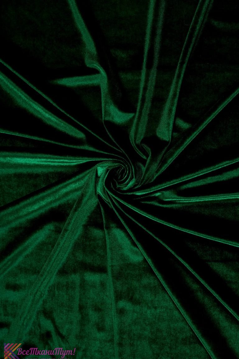 Темно зеленая бархатная ткань