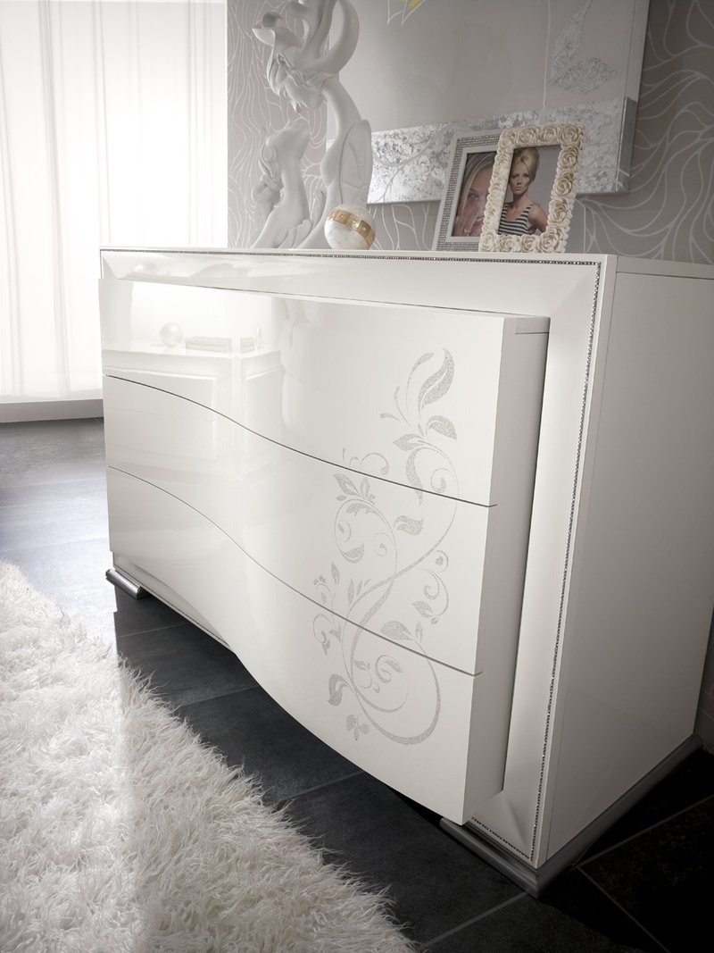 Тренто белый глянец комод
