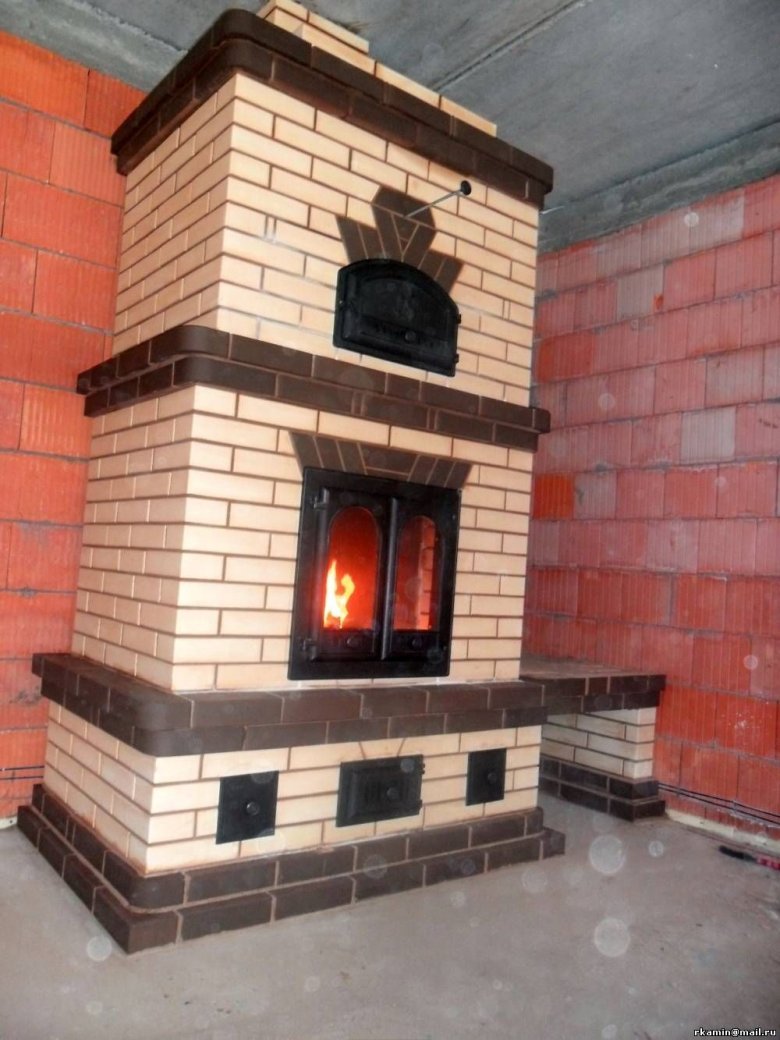 Крашеные печки из кирпича