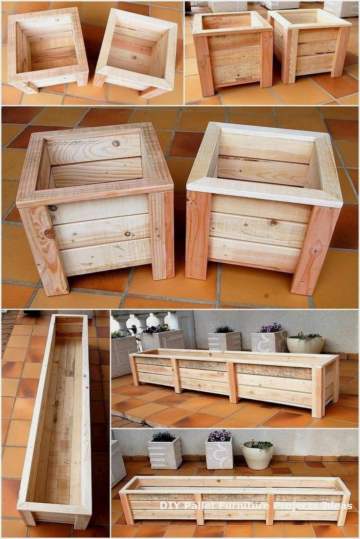 Ящики из паллет для цветов
