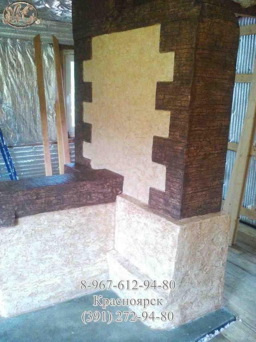 Отделка печки декоративной штукатуркой