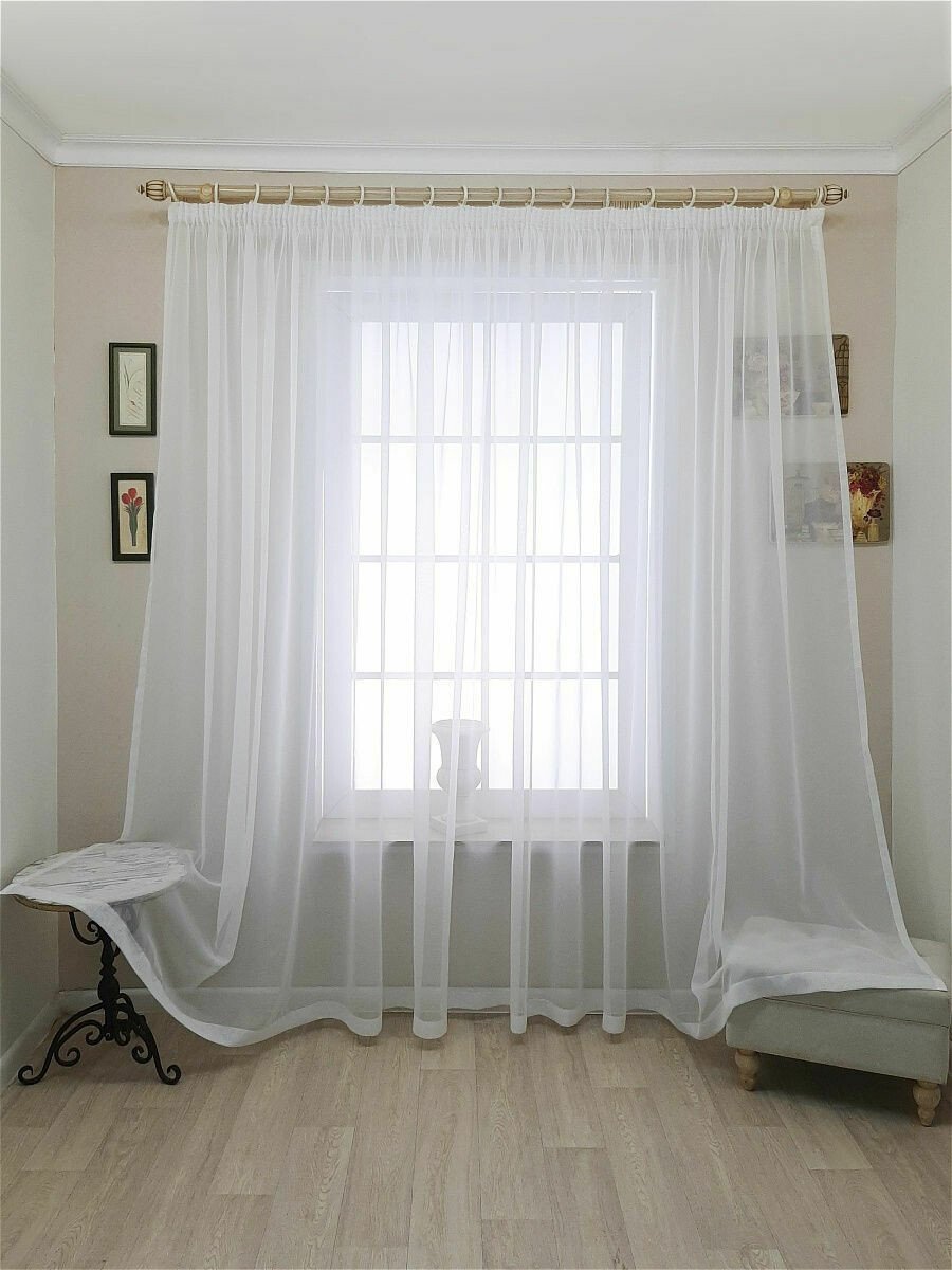 Тюль Tulle вуаль белая 600х250