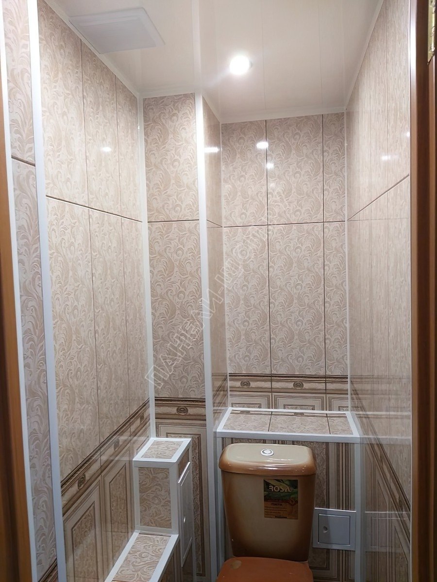 Отделка туалета пластиковыми панелями